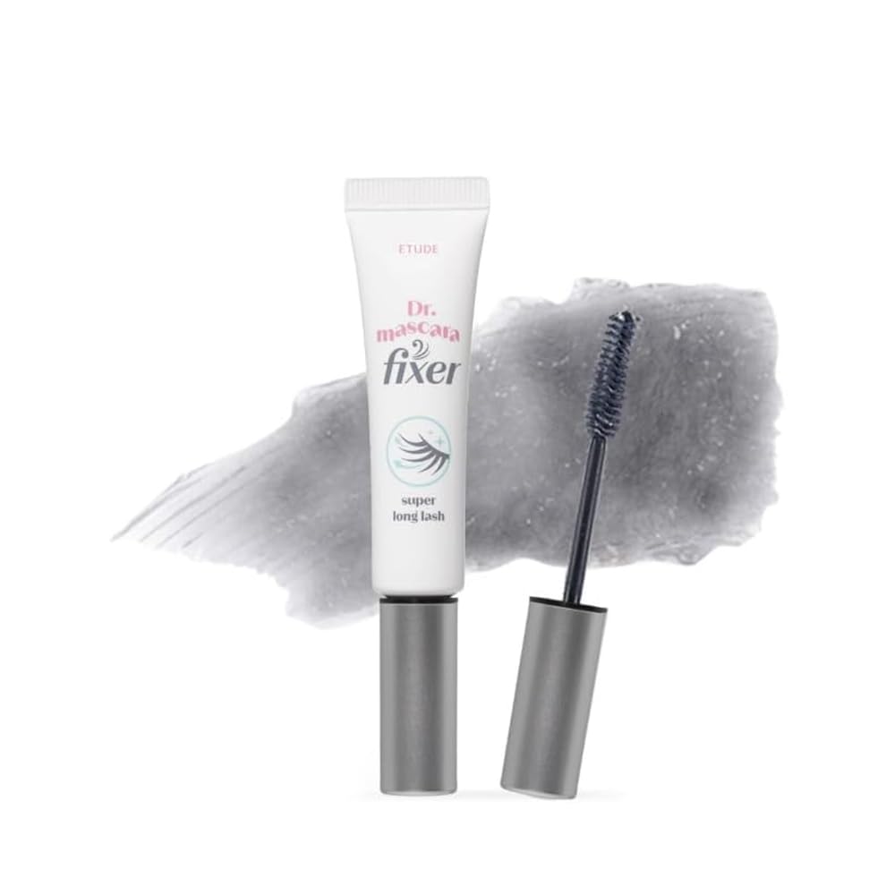 ETUDE Dr. Mascara Fixer For Super Long lash, Korean Mascara Primer, Natural lash Extension, Lengthening, Smudge-Proof, Korean Makeup, Beauty, Micro Black Fiber Formula (0.203 Fl Oz)