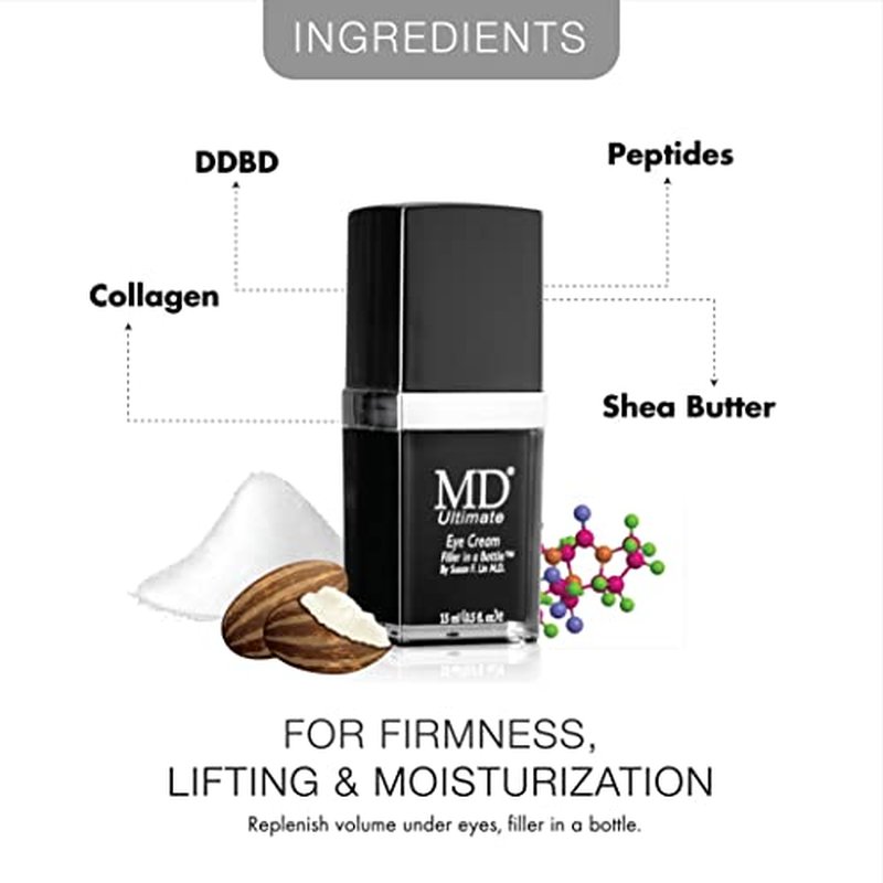 MD Ultimate Eye Cream ? Under Eye Cream for Reduced Dark Circles, Puffiness, Wrinkles, Bags & Anti-Aging ? Enriched with Collagen, Peptides, Shea Butter for Firmness, Lifting & Moisturization