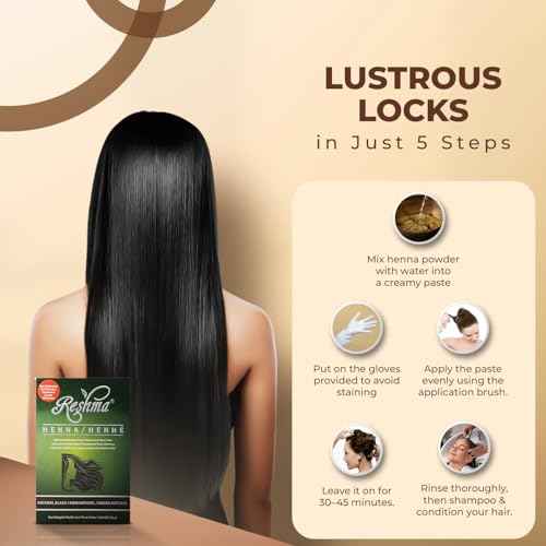 Reshma Beauty 30 Minute Henna Hair Color Infused with Organic Henna Lawsonia Inermis 100% Gray Coverage for Soft, Shiny Hair, Plant-Based Hair Dye?1.05 oz Pack of 1 (Black)