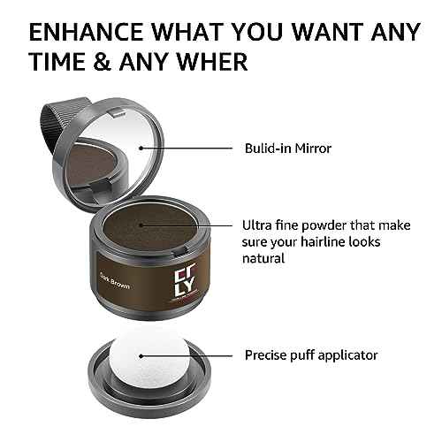 Instantly Hairline powder, Root touch up hair color for gray coverage, hair powder for women men bald spot loss and thin concealing£¨Dark Brown)