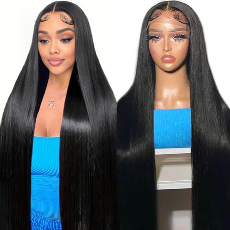 30 Inch Straight HD Lace Front Wigs Human Hair 180% Density Straight Wigs for Black Women Glueless Wigs 13x6 Straight Lace Front Wigs Pre Plucked HD Lace Frontal Wig
