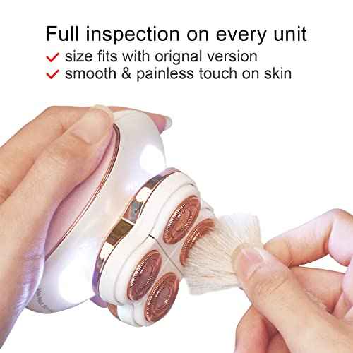 tuokiy Legs Hair Remover Replacement Heads For Finishing Touch Flawless Legs Women's Hair Remover Rose Gold