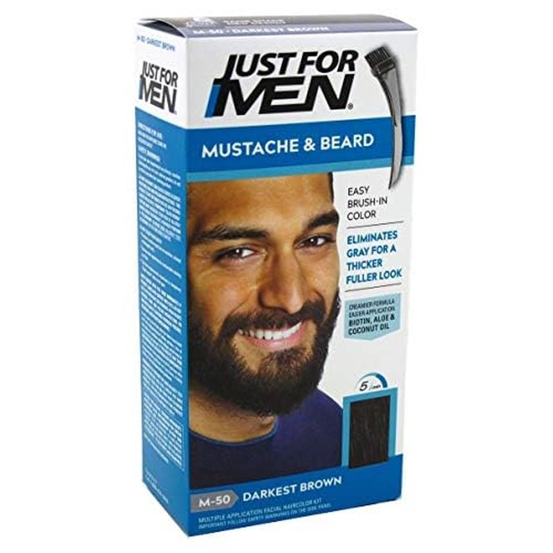Just for Men Mustache & Beard #M-50 Darkest Brown Color Gel (Case of 6)