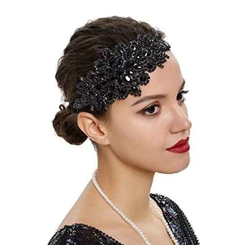 Great Gatsby Roaring 20s Headpiece for Women 1920s Flapper Headband Feather Headwear