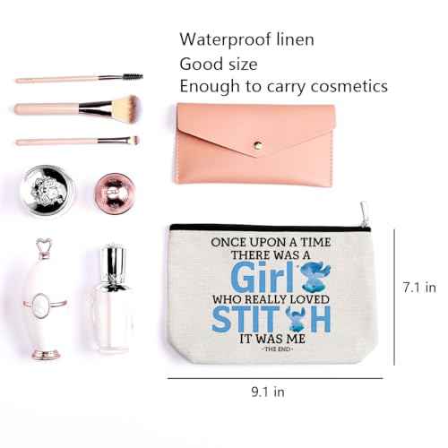 Cartoon Lover Gift Cute Cartoon Themed Cosmetic Make up Bag Travel Makeup Zipper Pouch Bag Birthday Gifts for Women Girls Friends