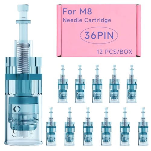 Microneedling Pen Replacement Cartridges for Dr Pen M8, 36 Pin,12PCS, 0.25mm