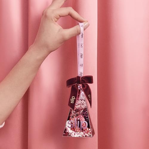 slip Skinny Scrunchies in Candy Cane Ornament Packaging: Anti-Crease, Anti-Breakage Slipsilk¢â Design Protects Delicate Hair | Includes 4 Pure Silk Scrunchies