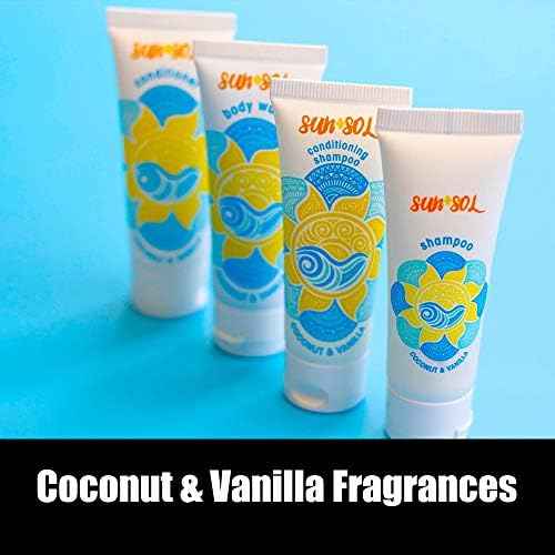 World Amenities Sun + Sol Bulk Moisturizing Massage Bar with Warm Coconut & Vanilla Fragrances, Sachet Wrapped Travel Size Toiletries