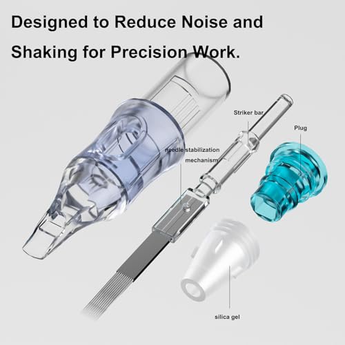 BRONC 50PCS Tattoo Cartridge Needles 1011RL - 11RL #10 Bugpin 0.30mm 11 Round Liner Disposable Tattoo Needles for Rotary Tattoo Machines