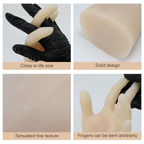 Tattoo Practice Hand with Wrist - Autdor Left Tattoo Fake Hand with Short Arm Silicone Hand Model Fake Skin Tattoo Practice Skin for Tattoo Training or Display for Tattoo Supplies Tattoo Artists