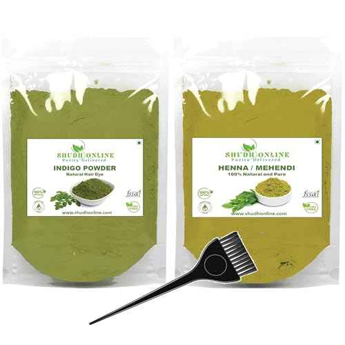 Indigo Powder Organic and Black Henna Powder for Hair Combo (7oz - 3.5oz each) - Natural Henna Indigo For Hair Dye - Black Hair Color (200g)