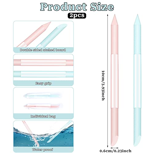 Glass Cuticle Pusher Set of 2 Cuticle Remover Tool Nail Cuticle Trimmer Double Sided Glass Manicure Stick Angled Cuticle Filing Pusher
