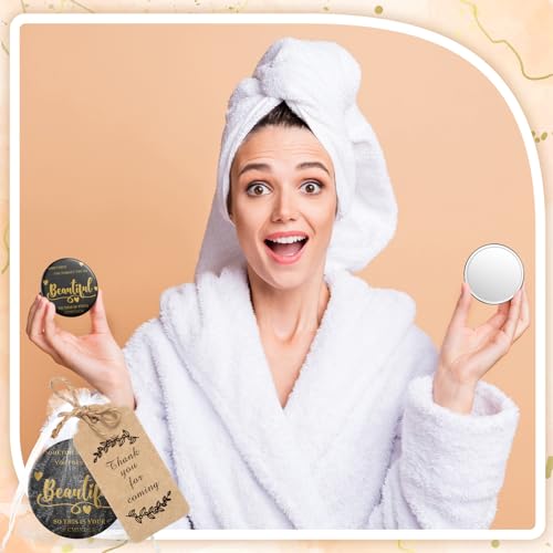 Tradder 50 Sets 2.76 Inch Inspirational Appreciation Gifts Compact Mirrors Bulk for Women Quinceanera Small Pocket Makeup Mirrors for Christmas Employee Gift