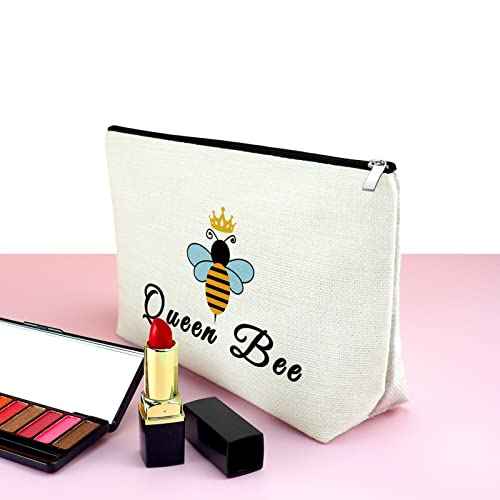 Bee Gifts for Bee Lovers Makeup Bag Bee Inspirational Gifts Bee Themed Gifts for Teachers Cosmetic Bag Valentines Day Honeybee Gifts Beekeeper Gifts for Women Birthday Christmas Gifts Travel Pouch