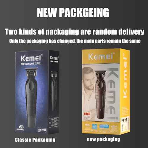 KEMEI 2299 Professional Hair/Beard Trimmer for Men Zero Gapped Hair Clippers for Barber with T Blade, Cordless Rechargeable