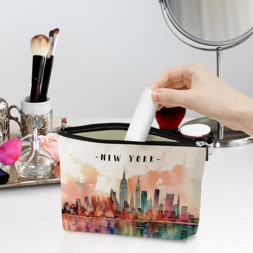 New York Lovers Gift Makeup Bag Cosmetic Bag, New York Travel Gifts Girls Trip Gifts Favors, New York Souvenir Merch Friendship Gifts for Women NY Lovers Traveller Bestie Coworkers Birthday Christmas
