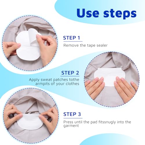 AROIC 130 Pack Armpit Sweat Pads, Large Underarm Pad for Women & Men, Invisible Armpit Sweat Pads for Under Arms, Odor Control, Sweatproof Adhesive Pad for All-Day Comfort No More Sweat Stains