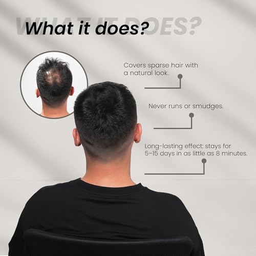 Batci Hair Concealer Cream for Thinning Hair & Bald Spots, Black Hair Root Touch-Up, Waterproof & Sweatproof Scalp Coverage, Natural Filling Cream for Men & Women, 30ml