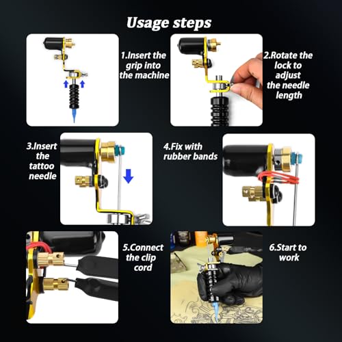 Rotary Tattoo Machine Gun Motor, ATOMUS Tattoo Machine Shader & Liner for Body Art Tattoo Artists Beginners (Black)