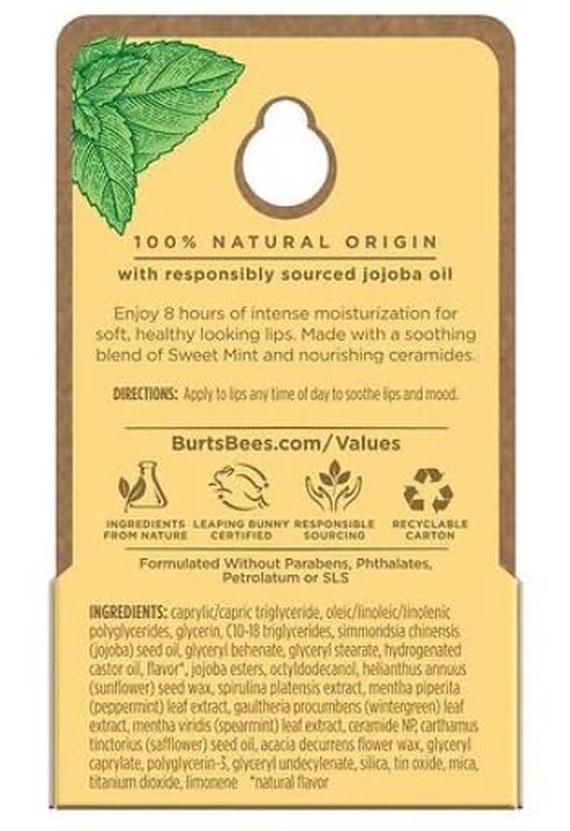 Natural Lip Treatment - 100% Natural Origin with Sea Minerals | Sweet Mint Flavor