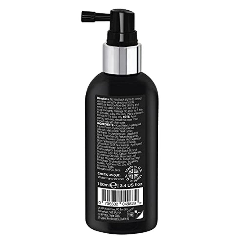 Watermans Grow More Hair Growth Serum | Supports Thicker, Stronger Hair with Biotin, Rosemary & DHT Blockers | Lightweight, Fast-Absorbing & Vegan | Helps Improve Scalp Density ? 3.4 fl oz