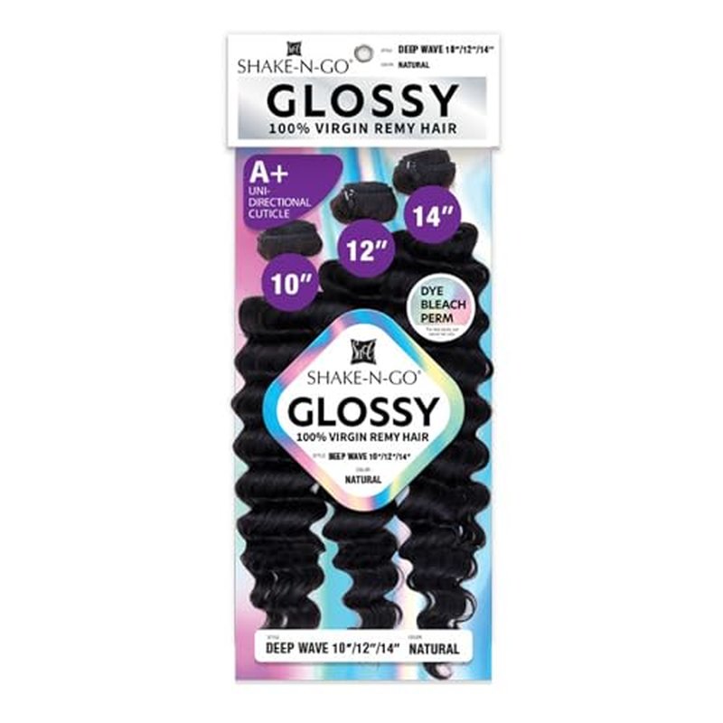 SHAKE-N-GO Glossy Wet & Wavy Deep Wave (10"/12"/14", NATURAL)