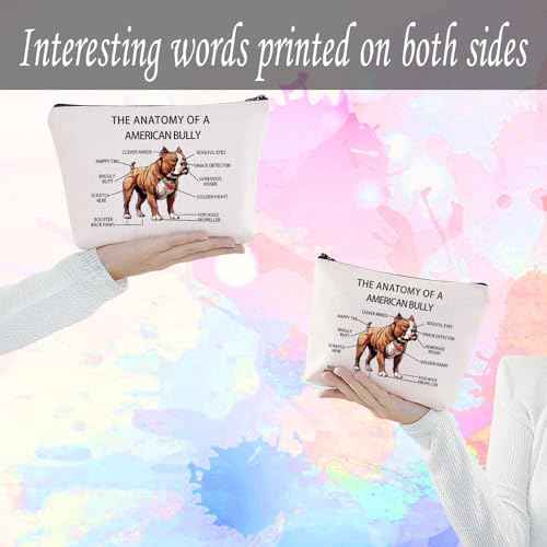 Funny American Bully Lovers Gifts The Anatomy of A American Bully Clever Minds Cosmetic Bags American Bully Veterinary Mom Travel Toiletry Bags (American Bully)