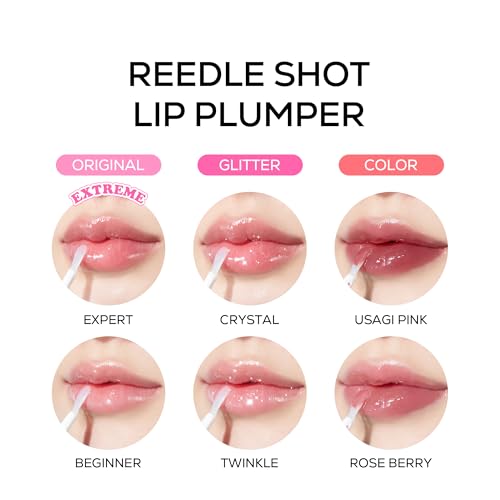 VT COSMETICS Reedle Shot Lip Plumper, Hydrate & Volumize Lip Gloss, Smooth Lip Wrinkles, Korean Lip Plumper, High Shine, Lip Enhancer, Hyaluronic Acid, Stocking Stuffers. 0.15 oz. (Rose Berry)