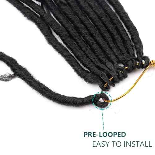 Goddess Locs Crochet Hair Pre-looped 24 Inch New Boho Faux Locs Crochet Hair with Curly Ends 8 Packs Bohemian River Locs Crochet Hair for Black Women 1B (1b, 24 Inch (Pack of 8))
