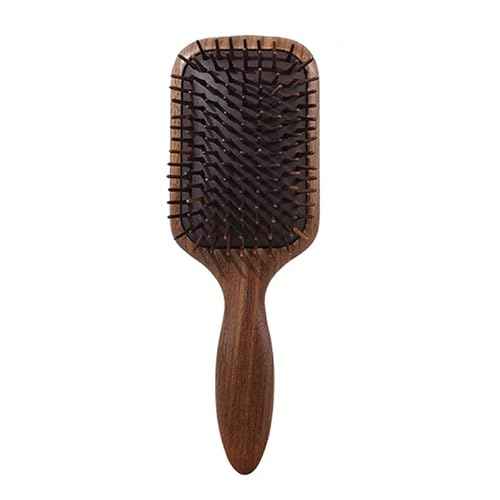 Lindale Walnut Wooden Hair Brush for Hair Growth with Natural Walnut Bristles Detangler Paddle Hairbrush for Massaging Scalp for Women Men, Reduces Static for Curly Hair with Ergonomic Handle Long