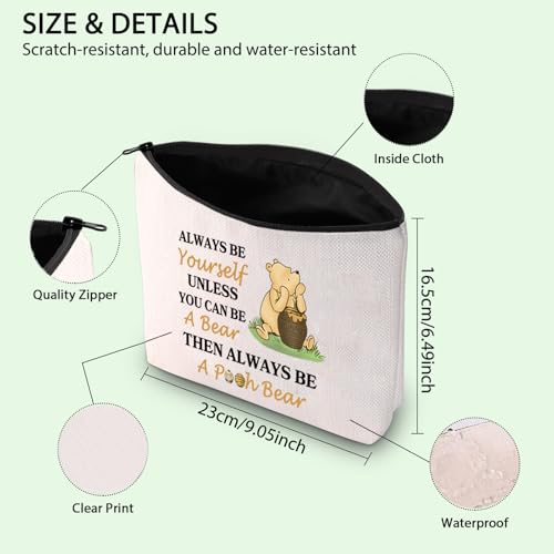 Honey Bear Makeup Bag Magic Kingd*m Gift Catartoon Character Quote Makeup Bag Honeys Bear Gift Bear With Honey Pot Bag (P Bear)
