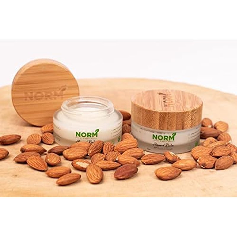 Almond Hand & Body Balm With 100% Natural Ingredients, Eco-Friendly Recyclable Glass Container With Bamboo Lid, Cruelty-Free - 100ml