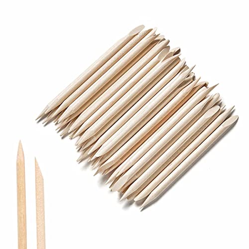 Nail Art Orange Wood Sticks,AMOSTBY 50PCS Multi Functional Cuticle Pusher Remover Manicure Pedicure Tool,4.5 inch