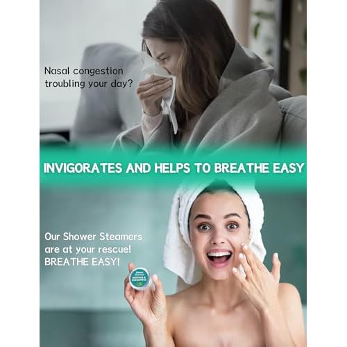 Shower Steamers Aromatherapy 15 Pack, Menthol & Eucalyptus Shower Bombs with Natural Essential Oils, Quick Relief Nasal Congestion, Relaxation & Self Care Gifts for Women & Men