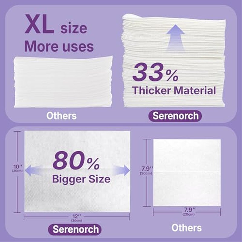 Disposable Face Towels, 10" x 12" Pearl Texture, Lint Free Ultra Thick Face Towelettes for Sensitive Skin, Extra Soft Makeup Remover Skincare Dry Wipes, 200 Count