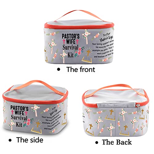 PXTIDY Pastor's Wife Survival Kit Pastor Wife Makeup Organizer Bag Bible Study Toiletry Case Priest Wife Minister Wife Gift(-LT)