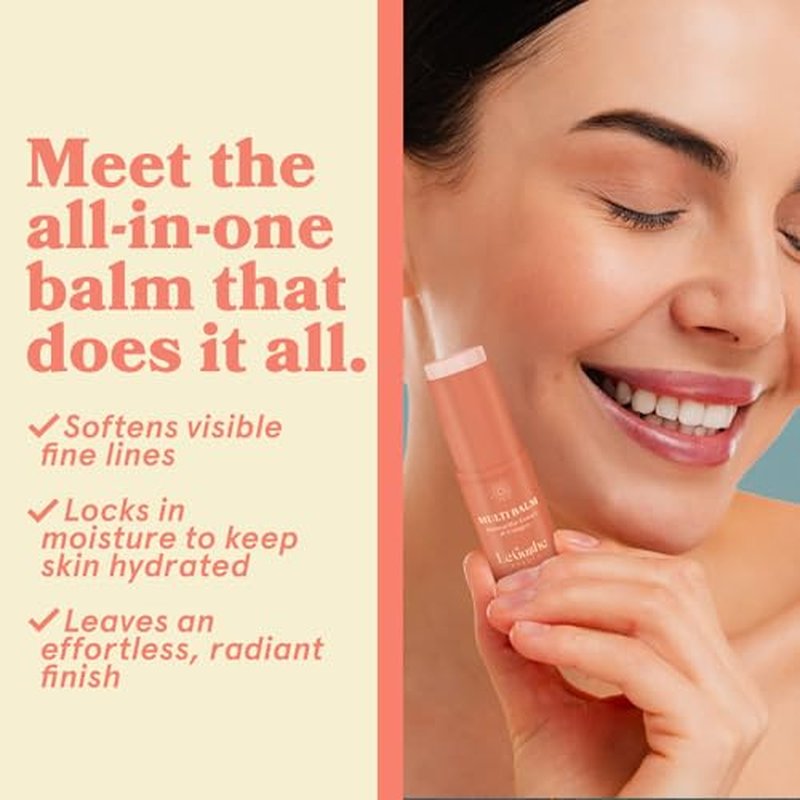 LE GUSHE All-in-One Face Balm Stick - Under Eye Brightener, Anti-Aging Under Eye Balm Stick with Salmon Roe Extract & Collagen - For Fine Lines & Wrinkles - Use on Face, Forehead, Neck