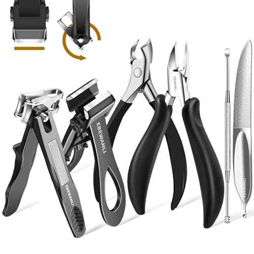 Podiatrist Toenail Clippers for Seniors Thick Toenails, Toe Nail Clippers for Thick Nails for Seniors, Straight Toe Nail Clippers for Men, Ingrown Toenail Clippers and Angled Nail Clipper Set