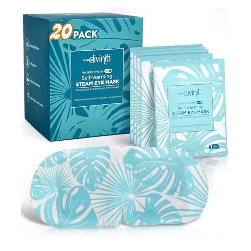 20-Pack Steam Eye Mask - Self Warming Heated Eye Mask for Dry Eyes, Up to 110F Degrees, Fast Soothing Relief - Puffy Eyes, Insomnia, Migraine - Warm Compress for Eyes DiviniTi