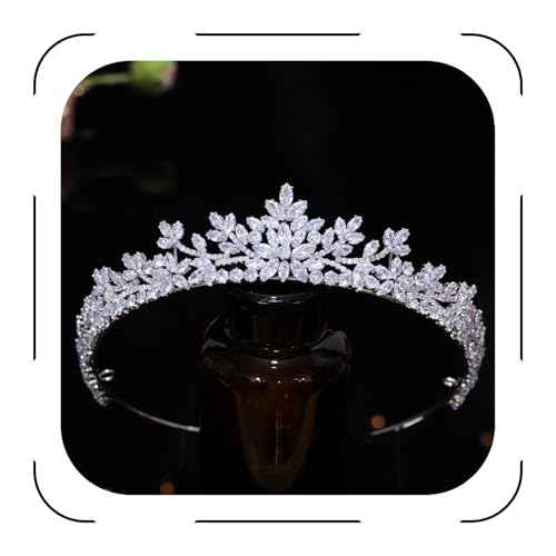 Jorsnovs Sparkly Small Zircon Wedding Crowns and Tiaras for Women Handmade Cubic Zirconia Princess Headpieces Sweet 16 Birthday Headdress
