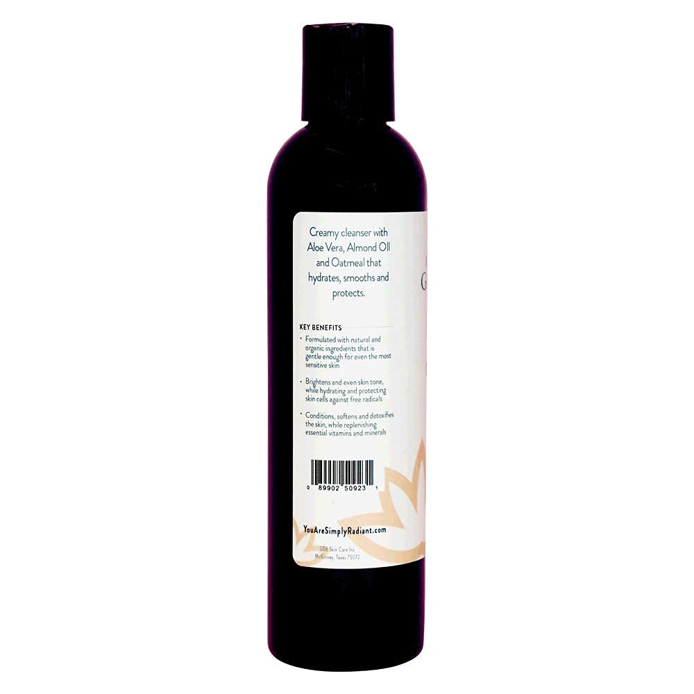 GLIMMER GODDESS Organic Gentle Cleanser For Sensitive Skin with Sweet Almond Oil, 8 oz