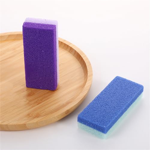 Foot Pumice Stone for Feet Hard Skin Callus Remover and Scrubber (Pack of 2) (Blue&Purple)