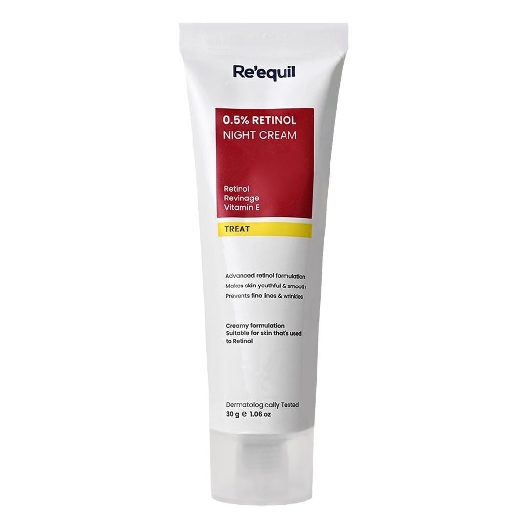 Re'equil 0.5% Retinol Night Cream | Makes Skin Youthful & Smooth | Prevents Fine Lines & Wrinkles | Unisex | All Skin Types | 30g