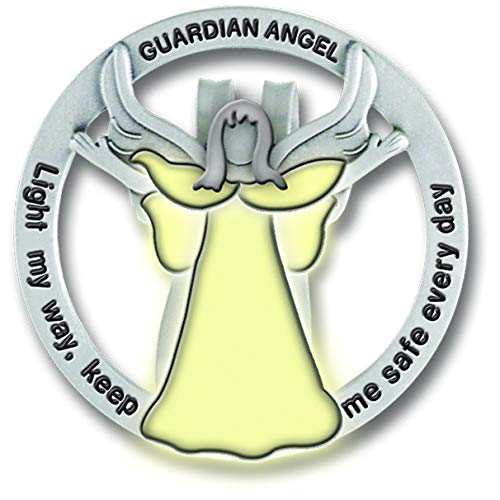Light My Way Guardian Angel Auto Visor Clip, Glow in the Dark, Gifts for Drivers, 1 7/8-Inches, by Abbey & CA Gift