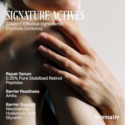 N?cessaire The Hand Retinol. Anti-Age Repair Serum. For Crepiness, Wrinkles, Spots, Brittle Cuticles. 0.25% Pure Retinol. 5% AHA. Dermatologist-Tested. Hypoallergenic. Non-Comedogenic.