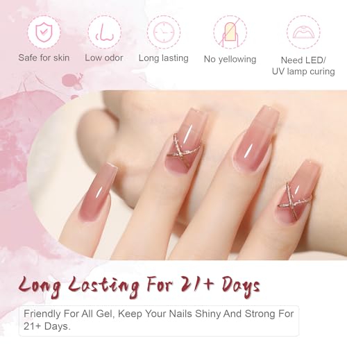 JODSONE 2 Bottles of Top Coat Base Coat Set No Wipe Foundation Combination Bright Surface At Home DIY Nail Salon Girl Gift