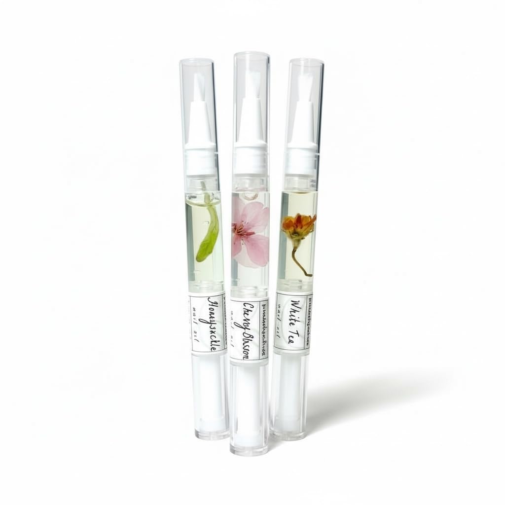 Honeysuckle Cuticle Oil Trio | Cherry Blossom & White Tea - Nourishing Manicure & Pedicure Set (Pack of 3)