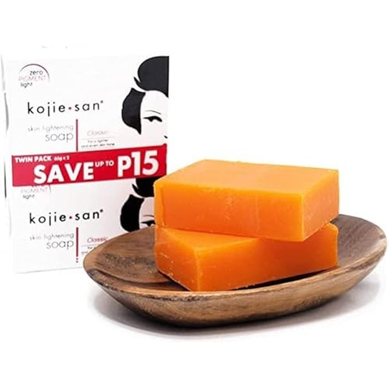 Kojie San Skin and Body Brightening Soap - Original Kojic Acid, Dark Spot Remover Bar Soap with Glycerin & Tea Tree Oil - 65g x 2 Bars