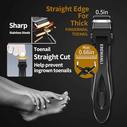 Podiatrist Toenail Clippers for Seniors Thick Toenails, Toe Nail Clippers for Thick Nails for Seniors, Straight Toe Nail Clippers for Men, Ingrown Toenail Clippers and Angled Nail Clipper Set