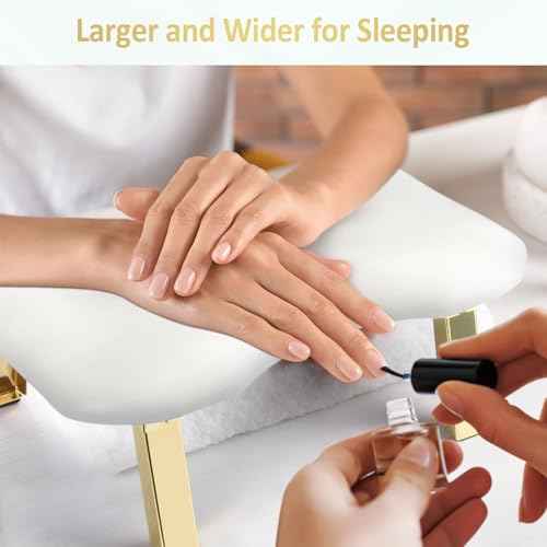 Nail Arm Rest, Arm Rest for Nails Tech, PU Leather Nail Tech Arm Rest, U-Shaped Hand Rest for Nails Tech, Foldable Manicure Hand Rests for Foot Hand Rest, White